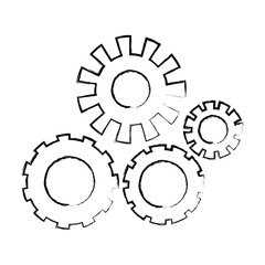 monochrome blurred silhouette with pinions set vector illustration