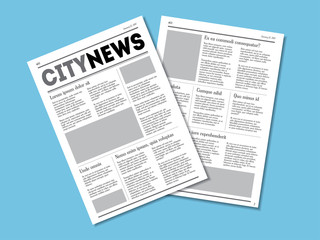 Naklejka na ściany i meble Newspaper City News with Headers. Vector