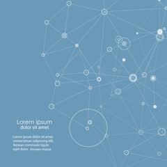 Abstract connection structure. Vector science background