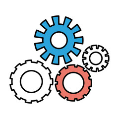 silhouette color sections of pinions set vector illustration