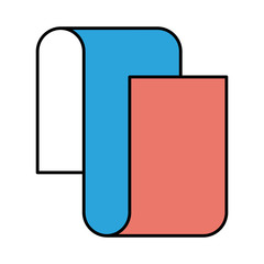 silhouette color sections of continuously long sheet in closeup vector illustration