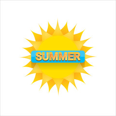 vector summer label. summer icon with sun.