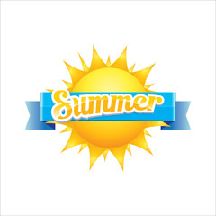 Fototapeta premium vector summer label. summer icon with sun.