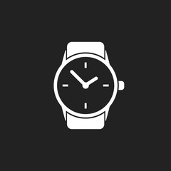 Watch vector icon. Clock flat illustration.