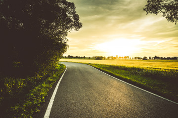 Late sunset over the beautiful czech countryside.