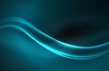 Vector glowing wave, smoke