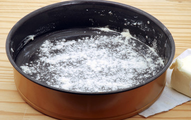 Corn cake with ricotta and chocolate.