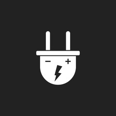 Obraz premium Plug vector icon. Power wire cable flat illustration.