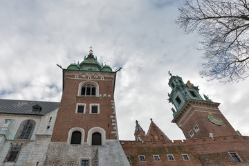 Fototapeta na wymiar Wawel Royal Castle in Krakow, Poland.