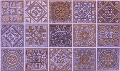 Glossy tile for bath, pool, kitchen, purple mosaic