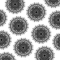 pattern monochrome abstract flower mandala vintage decorative ornament vector illustration