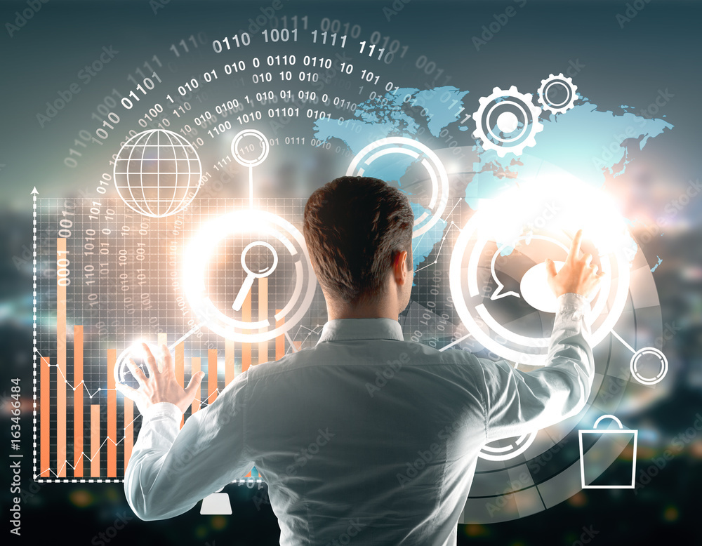 Poster Fund management and networking concept