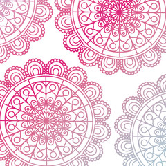 pattern red gradient brilliant flower mandala vintage decorative ornament vector illustration