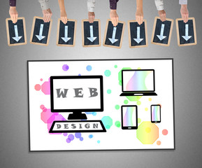 Web design concept on a whiteboard