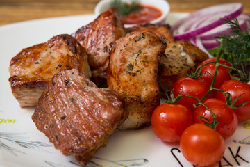 Meat, steak, shish kebab
