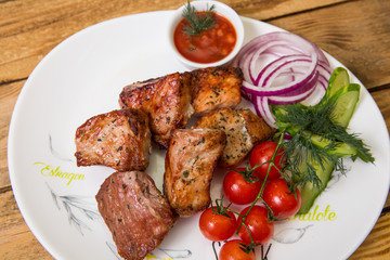 Meat, steak, shish kebab