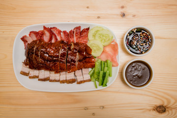 Roast duck and roast pork, Thai food, Chinese food