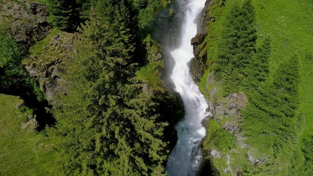 Aerial 4K - Val Grosina Orientale - Valtellina (IT) - Cascata di Eita 