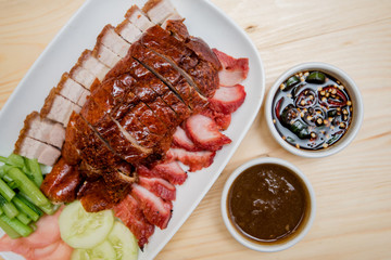 Roast duck and roast pork, Thai food, Chinese food