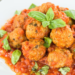 Polpette al sugo, beef meatballs with tomato sauce