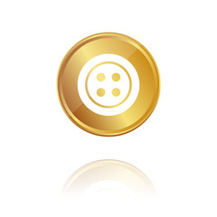 Knopf - Hobby - Gold Münze mit Reflektion