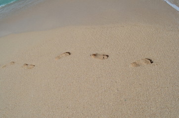 Fototapeta na wymiar sand footprint