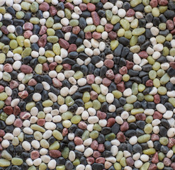 Tile, pebbles, sea pebbles