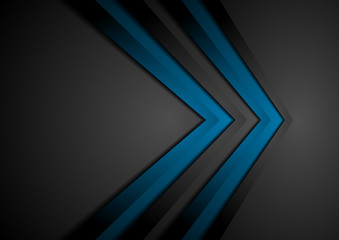 Blue and black contrast tech arrows background