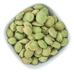 Wasabi Peanuts isolated on white