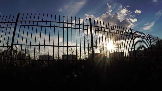 Sun through the fence