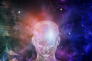 Abstract grid head background