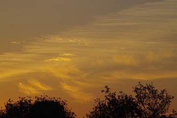 Orange Sunset at Topsham, Devon, UK. June, 2017. 