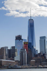 Fototapeta na wymiar Views of the financial district from Tribeca (NYC)
