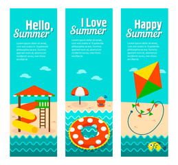 Naklejka premium Travel and vacation vector banners