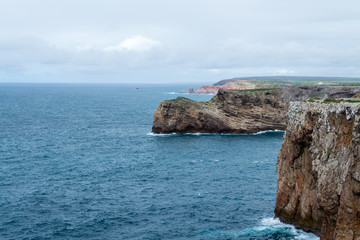 Fototapeta na wymiar Cliffs by Saint Vincent Cape (Portugal)