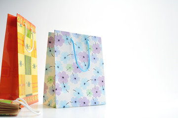 Colorful paper shopping bags isolated