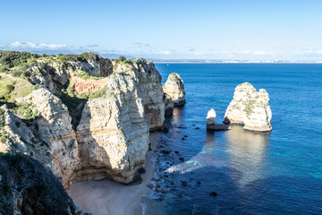 Cliffs and rock formations at Ponta da Piedade (Lagos, Portugal)