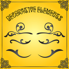 Decorative floral design elements and vector ornaments