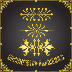 Decorative floral design elements and vector ornaments
