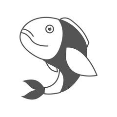 monochrome silhouette of bass fish vector illustration