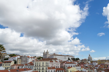 Fototapeta premium Views of the alfama from the Miradouro de Santa Luzia (Lisbon, Portugal)