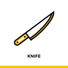 Unique linear icon of bakery, cooking. Suitable for print media, info graphics and web design