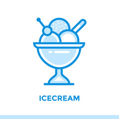 Unique linear icon of bakery, cooking. Suitable for print media, info graphics and interfaces