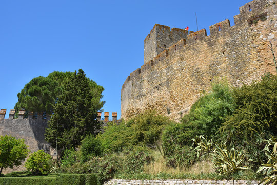 The wall of the castle at Tomar, Portugal