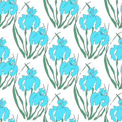 abstract seamless pattern with irises.