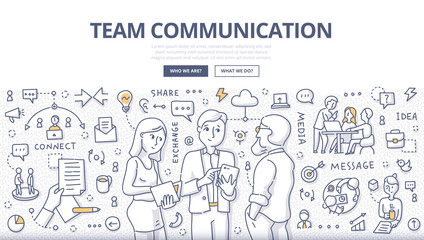 Team Communication Doodle Concept