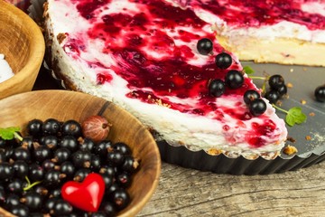 Summer Dessert with Currant and Cheesecake Cream. Healthy pleasure.