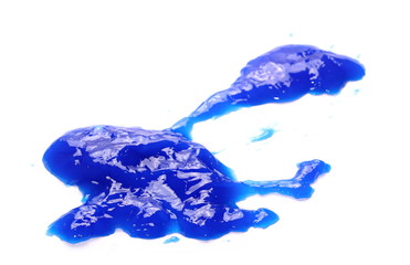 Blue slime, goo isolated on white background