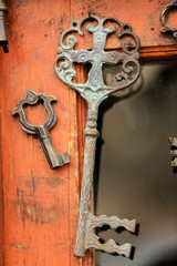 rusty key, door key, old key