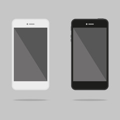 Smartphone, mobile phone isolated with blank screen
